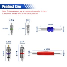 KITUREK 102PCS Car Air Conditioning Valve Core Seal Kit, Double Head Dual Removal Install Tool, A/C R12 R134a Refrigeration Tire Valve Stem Cores Dismantling Tool Assortment Kit