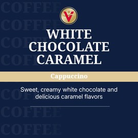 Victor Allen's Coffee White Chocolate Caramel Flavored Cappuccino, 42 Count, Single Serve Cups for Keurig K-Cup Brewers