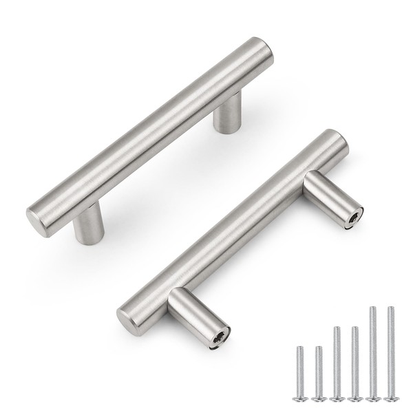 Probrico 25 Pack 64mm(2.5inch) Hole Centers Cabinet Handles Stainless Steel