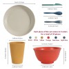 Sgaofiee Wheat Straw Dinnerware Sets - SGAOFIEE 36 Piece Unbreakable