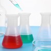 iplusmile 5 Pcs Plastic Flask with Graduations, 50ml Transparent Erlenmeyer