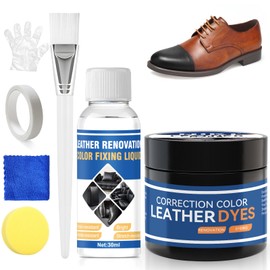 AllisWay Leather Dye, Lederfarbe Schwarz Flüssigleder Schwarz Matt und Leder Glanzlack Zur Lederfarbänderung und Kratzerreparatur Lederreparaturset Leather Paint für Naturleder, Synthetik, Textil