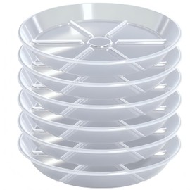 Plant Saucer 4 6 8 10 12 inch, 6 Packs Clear Planter Saucers Pot Trays, Durable Round Plastic Flower Plant Water Drip Tray for Pots, Plant Dish Plate to Catch Water for Indoor & Outdoor ( 6 inch)