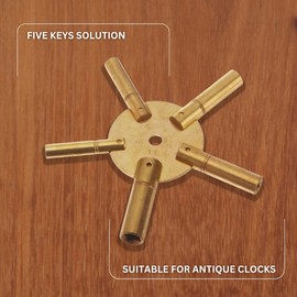 2 pieces 5-in-1 Odd/Even Number Brass Clock Winding Key from Brass Blessing (5025)