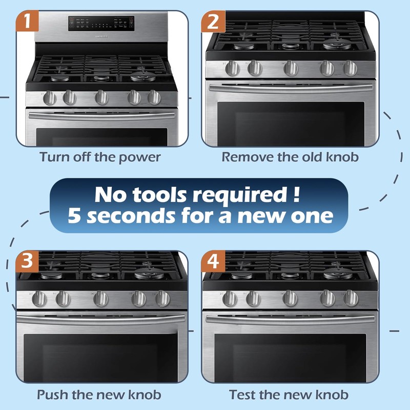 Stove Knob Replacement W10850015 W11239985 Compatible with Whirlpool Gas Range