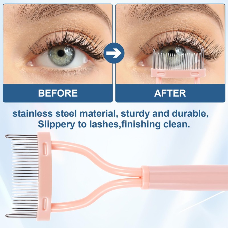 Alpinleux 2 Pcs Metal Eyelash Separator Tool, Eyelash Comb Separator,