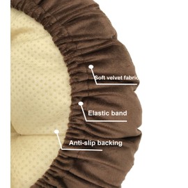 Augld Bar Stool Cushion Soft Velvet Padded Round Stool Cover 12" Velvet Coffee