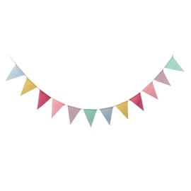 Pastel Bunting, Multicoloured Garland for Children's Room and Party Decoration, Colourful Triangle Banner Made of Fabric, Bunting Outdoor Weatherproof, 4 m 12 Flags, Outdoor Bunting, 6 Colours
