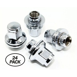 Set of 24 Veritek 14x1.5mm Chrome 1.65" Mag Seat w/Washer Wheel Lug Nuts for Nissan Armada Titan Infiniti QX80 Factory SUV Truck Wheels
