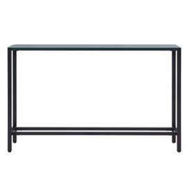 SEI Furniture Darrin Narrow Mirrored Top Console Table, 56", Black