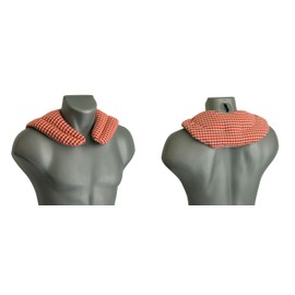 Linseed Neck Pillow with Chambers Red/White - Linseed Pillow - Neck Pillow - Heat Cushion for Neck