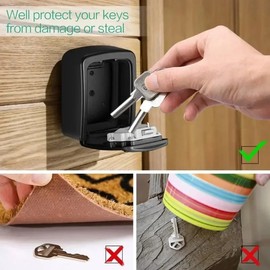 4-Digit Combination Key Lock Box for Outdoor Key Storage – Aluminum Alloy Wall-Mounted Key Safe for Home & Rentals