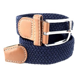 L & B Unisex Elastic Fabric Belt Braided Stretch Belt Stretchy Belt for Men and Women (Blue, 115 cm), darkblue