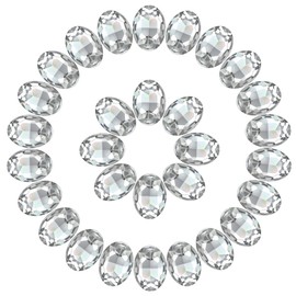 Oval Rhinestones White Clear Crystal Glass Point Back Rhinestones for Craft, Jewelry Making 10x14mm 50Pcs