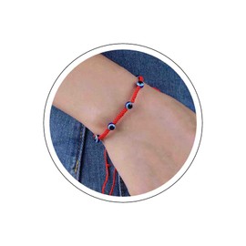 Atentuyi Boho Evil Eye Bracelet Anklet Red String Kabbalah Bracelet Braided Rope Bracelet Chain Glass Turkish Blue Eye Bracelet Handmade Adjustable Bracelet Jewellery Lucky Protection