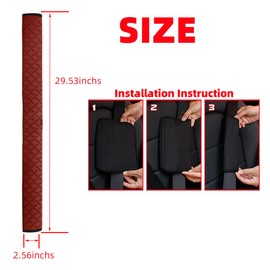 KHGUZ 2PCS Extra Long Car Seatbelt Cover, 29.53 inches Soft Leather Vehicle Safety Seat Belt Strap Cushion, Comfortable Auto Shoulder Neck Chest Protection Pads Accessories, Extremely Long (Brown)
