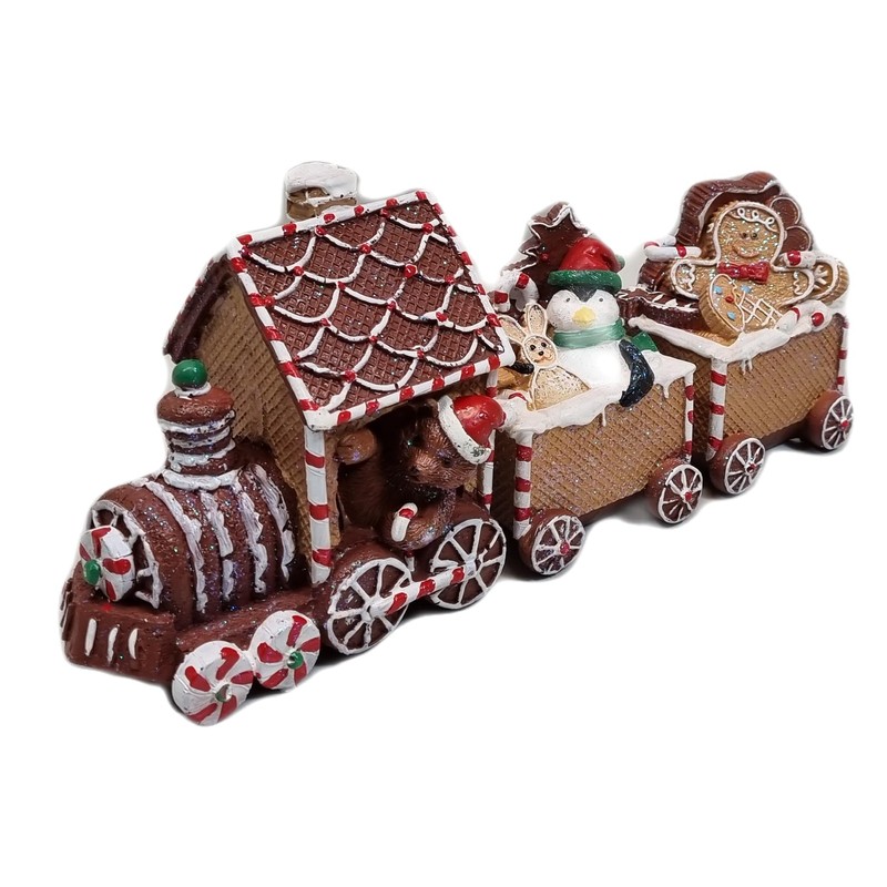 Fachhandel Plus Decorative Figurine Christmas Train Gingerbread Look Christmas Classic
