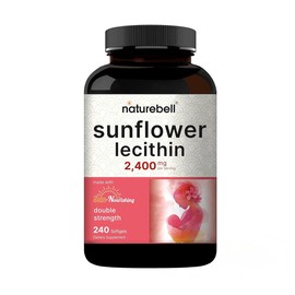 NatureBell Sunflower Lecithin - 240 Softgels - 2,400mg Cold Pressed Sunflower Lecithin - with Naturally Occurring Phosphatidyl Choline - for Lactation & Normal Milk Flow Support*