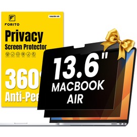 F FORITO 2-Pack 360° Privacy Screen Compatible with MacBook Air 13.6 inch (2022-2025, M2, M3, M4), Eye Protection Anti Glare Anti Blue Light Computer Privacy Screen Shield