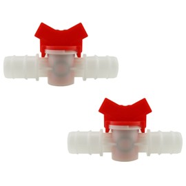 DGZZI Barbed Ball Valve 2PCS 3/4-Inch ID in-Line Ball Valves Shut-Off Switch Hose Barb Connectors with Hose Barb for Drip Irrigation and Aquariums White