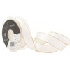 Berisfords Gold Edge Satin Ribbon, White, 25 mm