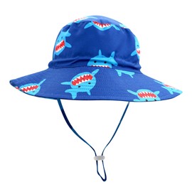 Home Prefer Toddlers Sun Hat UPF 50+ Wide Brim Fishing Hat Summer Beach Swimming Kids Play Hat Shark #50