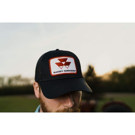 J&D Productions Black Massey Ferguson Tractor Logo Hat with Mesh Back