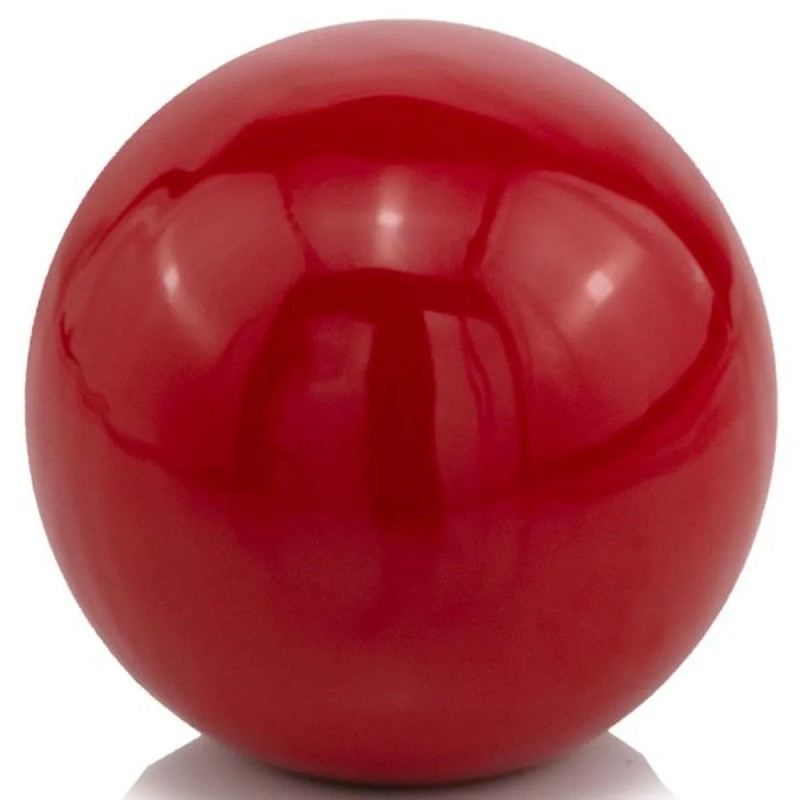 Homeroots 4" Red Aluminum Decorative Orb Tabletop Sculpture