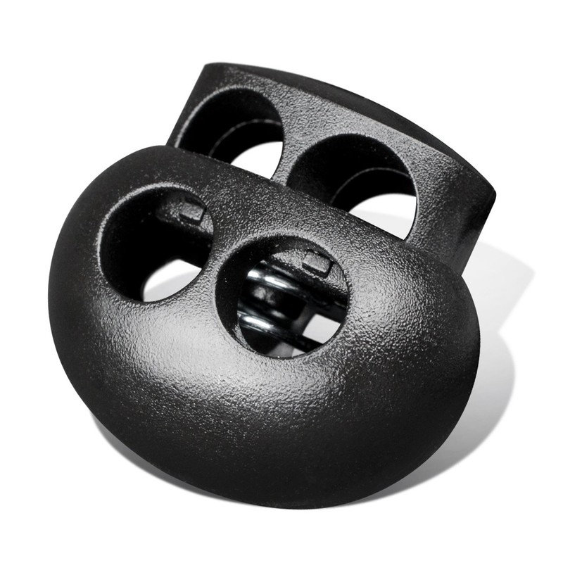 DYZD Spring Cord Stopper, 2 Holes, For 2 Strings, Round