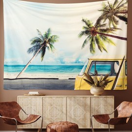 riijk Large Tapestry 200 x 150 cm Beach Bus Motif Also as a Play Mat Large Wall Towel for Great Room Atmosphere
