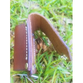 Leather Flashlight Holster for AA Battery Flashlights - Heavyduty Made in USA (Dark Brown (Snap))