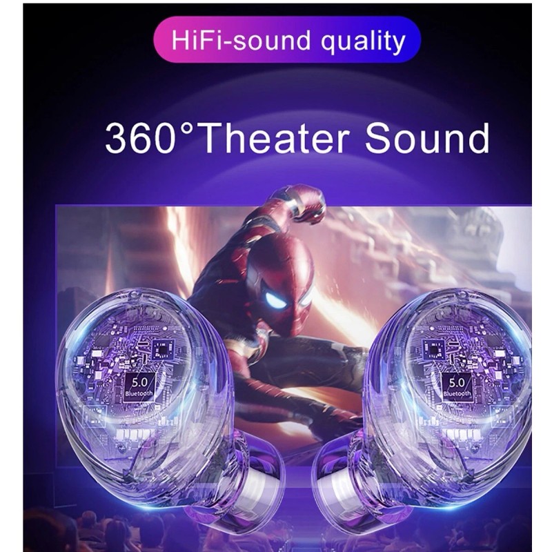 Hilton Bluetooth 5.0 TW80 Earbuds Water/sweat Proof Answer/call/re