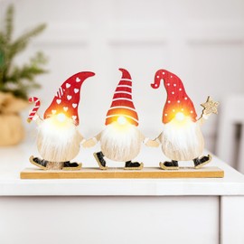 Marco Paul Wooden Gonk Santa LED Christmas Sign Christmas Decor Christmas Decorations Wooden Plaque Tree Decoration Novelty Christmas Decoration Light UP