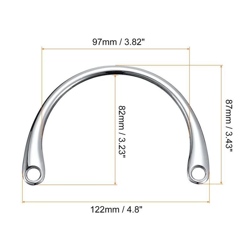 sourcing map Pack of 2 Semicircular Handbag Handle Frame, 4.8