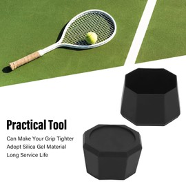 2 Uds Tapa de Extremo de Raqueta de Tenis, Cubierta de Extremo de Silicona para Raqueta de Tenis Tapa de Extremo de Mango de Raqueta para Raqueta de Ráquetbol Negro