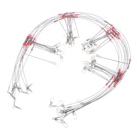 Conskyee Fishing Leaders Saltwater Tackle Rigs Stainless Steel Wire Trace Leader High-Strength 4Arm Fishing Leader Line Rig with Swivels Snaps Beads for Lures Bait Hooks