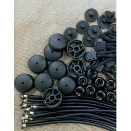 STAYPUT 10 BLACK STAYPUT Bungee Shock Cord Clip Loops Boat Truck Tarp w/ knob & pull