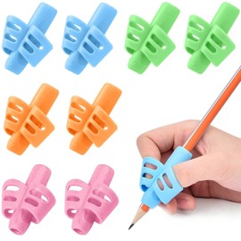 Amison 8 Piezas Agarres para Lápices Adaptador de Lápiz para Niños Corrector de Escritura para Niños Ergonómico Soporte de Lápiz para Niños para Corregir la Postura y el Error Escritura Corrector