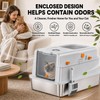 XXXL Stainless Steel Litter Box with Lid for Big Cats