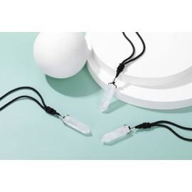 PESOENTH Collar de piedra Qaurtz transparente de obsidiana, collar con colgante de piedra de vidrio curativo Reiki, cuerda ajustable, joyería de vidrio de chakra para mujeres y hombres, regalo, Piedra