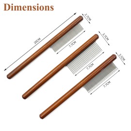 DEEUCHIS Pet Hair Removal Flea Comb, dogs cats Pet Hair brush, Long and short teeth combs Pet Grooming Brush