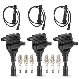 Hurotoms 3PCS Ignition Coil Pack with 6PCS Iridium Spark Plug and 3PCS Wire Set Compatible with Kia Sorento 2003 2004 2005 2006 3.5L V6, Replace for UF431 IC551 27300-39800