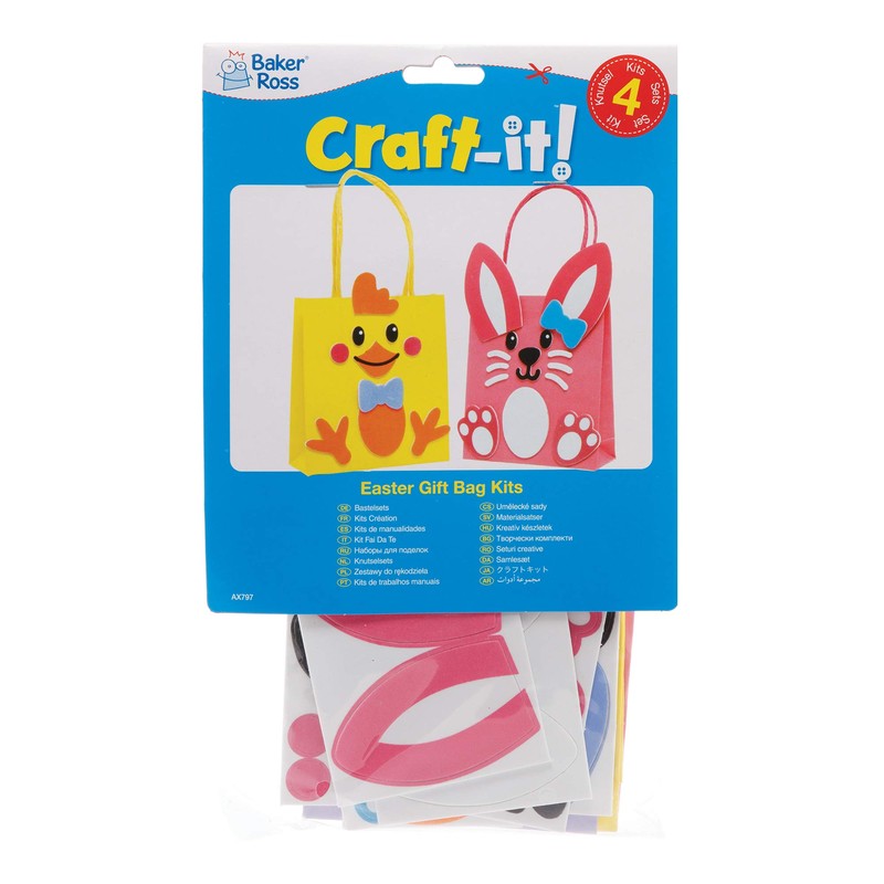 Baker Ross Easter Gift Bags, Pack of 4, Easter Crafts