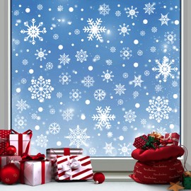 480 PCS Christmas Decorations Window Clings Snowflake Window Clings Stickers for Glass Xmas Window Decorations
