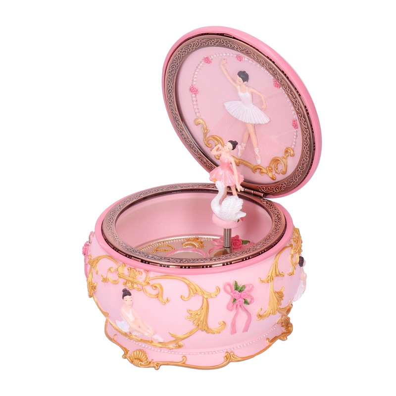 LED Music Box Figurine Rotation Exquisite Music Box Home Decoration