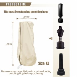 Freestanding Punching Bag Cover–Adjustable Heavy Duty Standing Boxing Bags Made of 420D Dustproof Oxford, Multiple Sizes to Choose (30" W * 70" H)