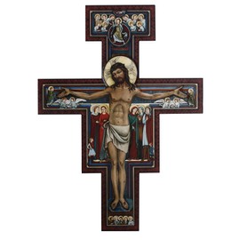 Christian Brands Gerffert Marco Sevelli Collection - San Damiano Wooden Crucifix with Hanger, 31-Inch