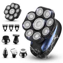 Roziahome Head Shavers for Bald Men 9D Electric Rotary Shaver Multifunctional Mens Bald Head Shaver Cordless Electric Razor for Men Wet & Dry Beard Clippers Rechargeable Shavers for Balding Man