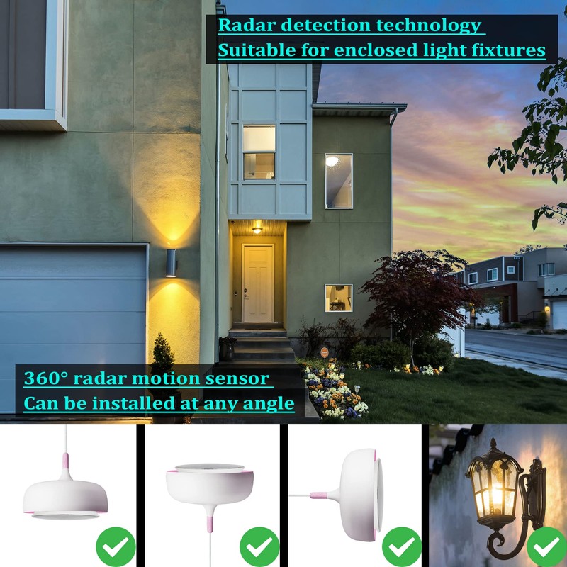 Radar Motion Sensor Outdoor Flood Light Bulbs, Dusk to Dawn