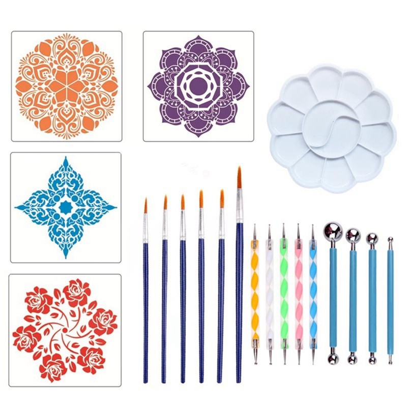 20Pcs Mandala Dotting Stippling Tools for Rock Painting Kit Pen